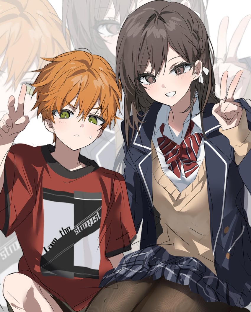 shinonome ena and shinonome akito (project sekai) drawn by chu_yeon