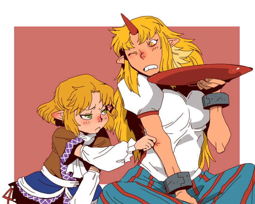 mizuhashi parsee and hoshiguma yuugi (touhou) drawn by onikobe_rin