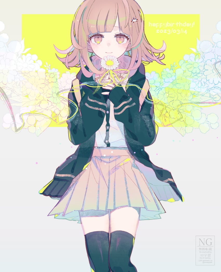 nanami chiaki (danganronpa and 2 more) drawn by gomasio_ny