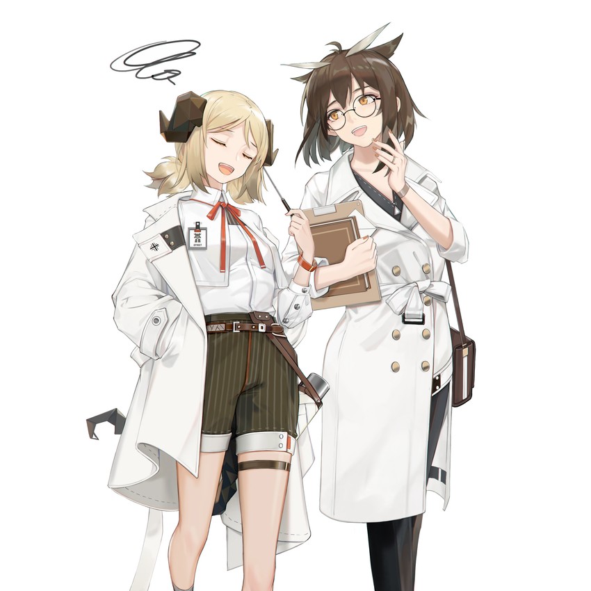 silence and ifrit (arknights) drawn by cjmy
