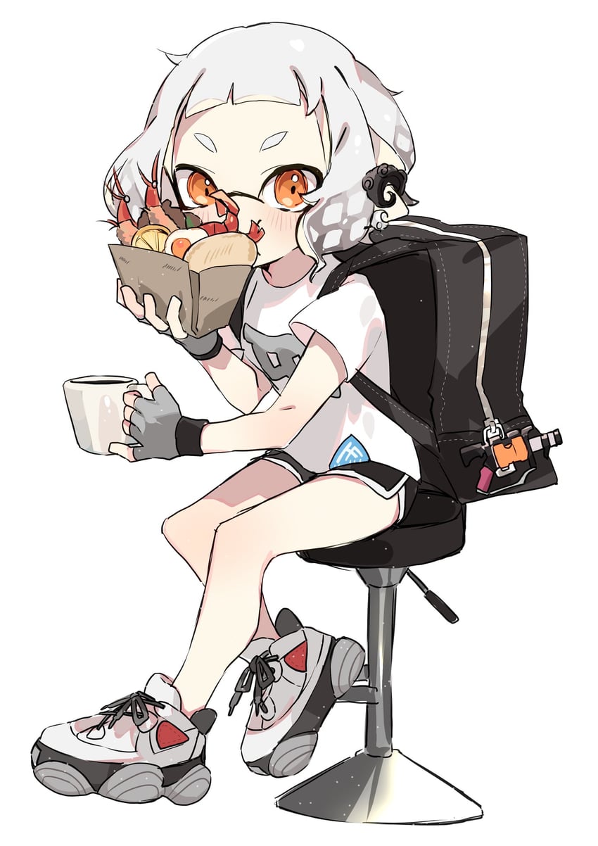 inkling player character and inkling girl (splatoon) drawn by ika_esu