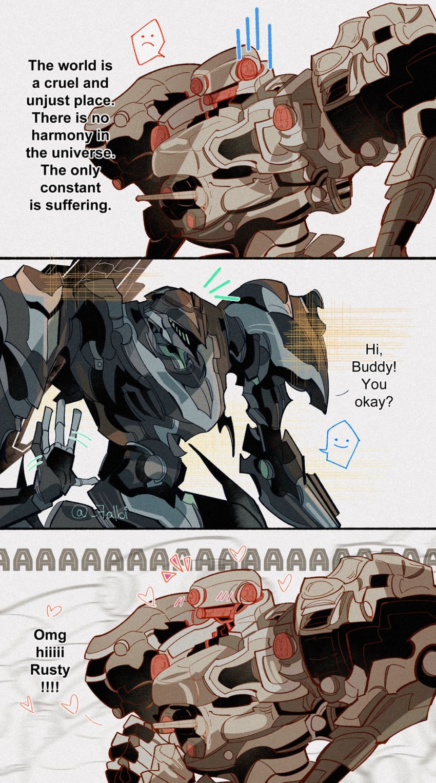 621, v.iv rusty, loader 4, and steel haze (armored core and 1 more) drawn by drenched-in-sunlight