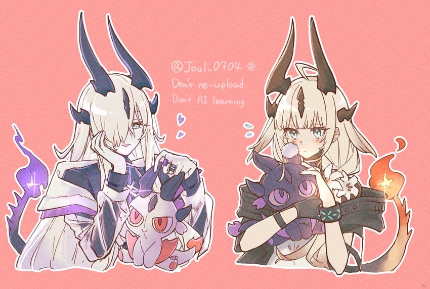 reed, reed the flame shadow, and necrass (arknights) drawn by joul_0704