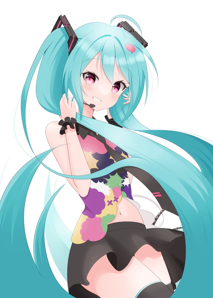 hatsune miku (vocaloid and 1 more) drawn by user_nhaa8357