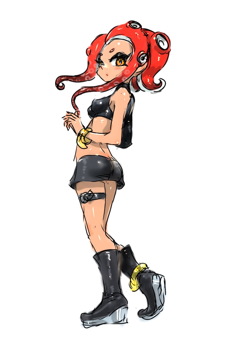octoling player character, octoling girl, and agent 8 (splatoon and 2 more) drawn by koharu2.5