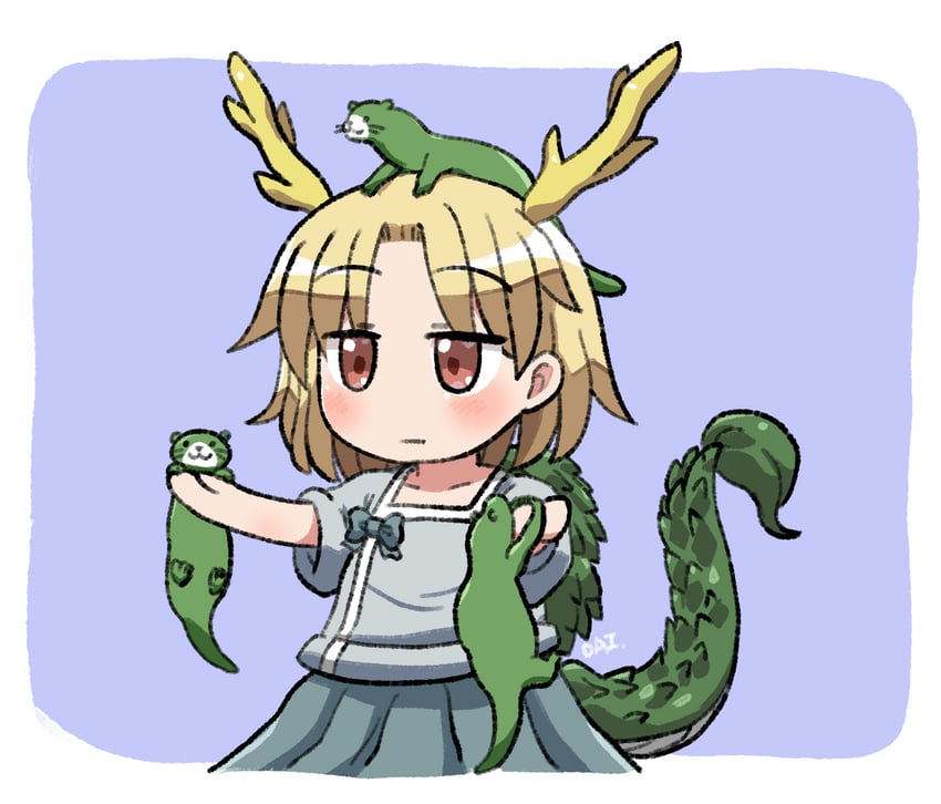 kicchou yachie and otter spirit (touhou) drawn by rokugou_daisuke