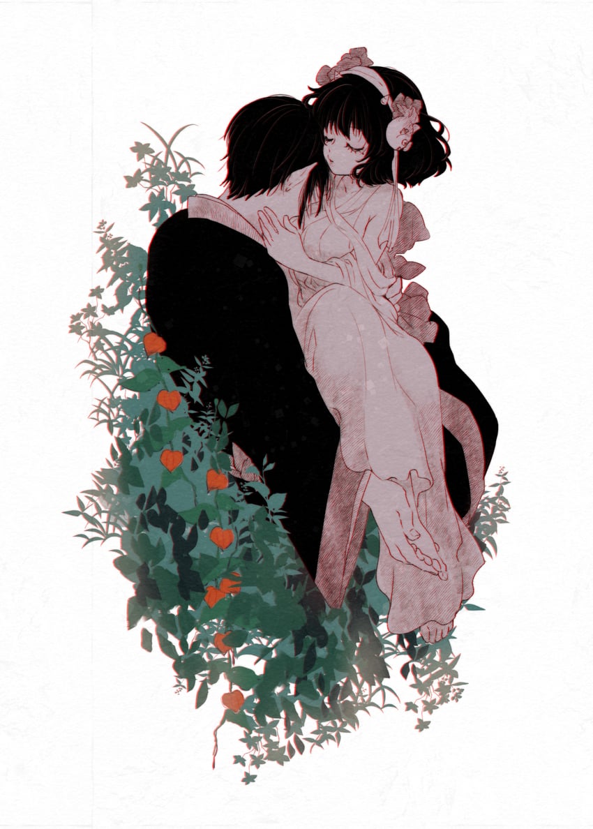 hoozuki and peach maki (hoozuki no reitetsu) drawn by hoicyo