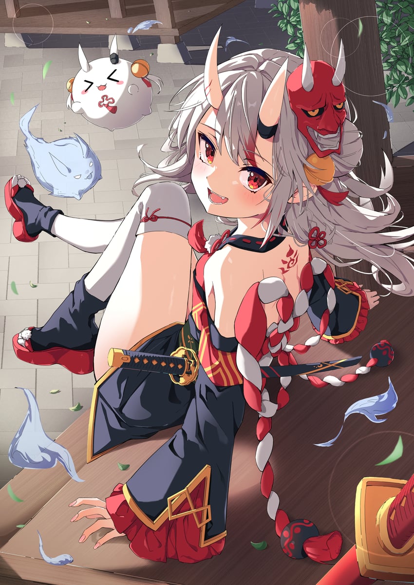 nakiri ayame, poyoyo, and karma (hololive) drawn by fumi_(fumibeing)