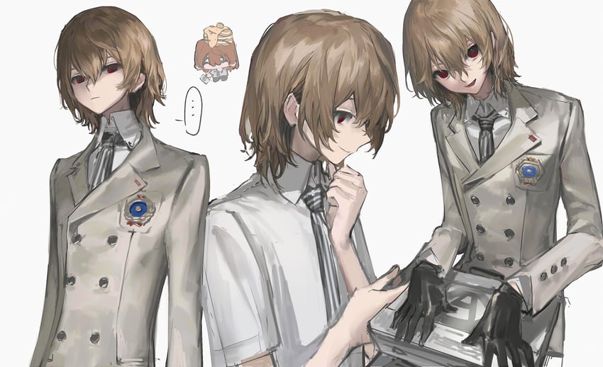 akechi gorou (persona and 1 more) drawn by diurtion