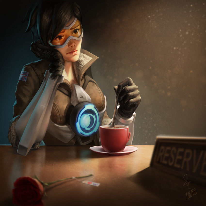 tracer (overwatch and 1 more) drawn by starry_chen