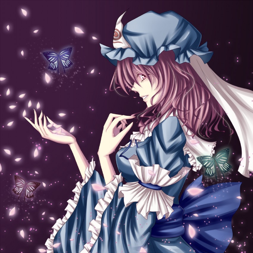 saigyouji yuyuko (touhou) drawn by mako1984