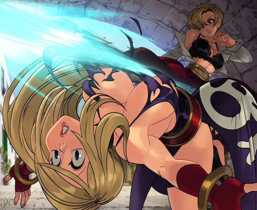b. jenet and king (the king of fighters and 3 more) drawn by alex_ahad