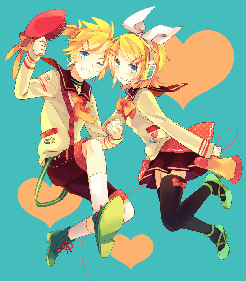 kagamine rin and kagamine len (vocaloid) drawn by akiyoshi_(tama-pete)
