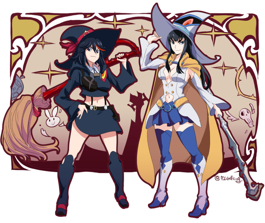 matoi ryuuko, senketsu, kiryuuin satsuki, junketsu, guts, and 1 more (kill la kill and 2 more) drawn by 71_(nanaichi_drafting)