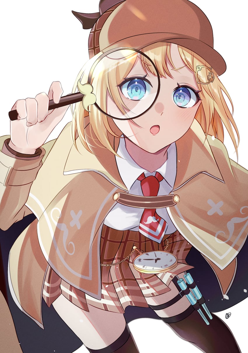 watson amelia (hololive and 1 more) drawn by midnight_0232