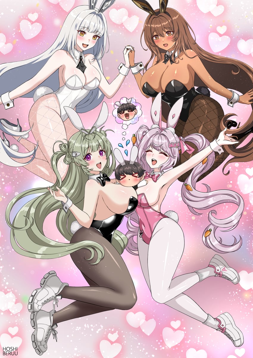 commander, alice, noir, blanc, and soda (goddess of victory: nikke) drawn by hoshiberuu
