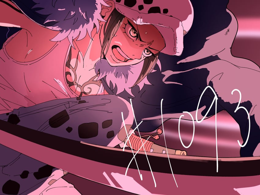 trafalgar law and law-chan (one piece) drawn by sekitan47