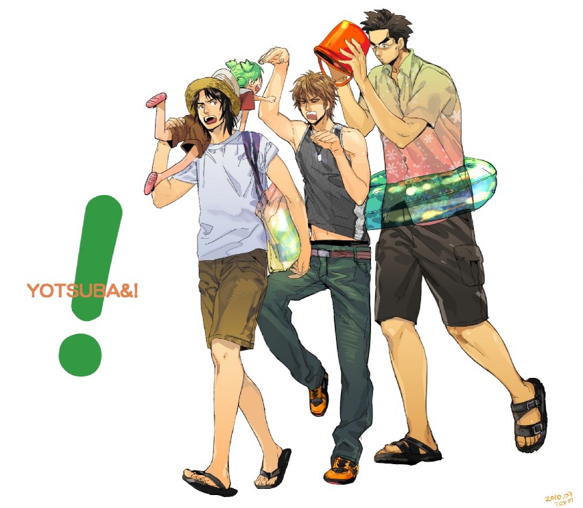 koiwai yotsuba, mr. koiwai, jumbo, and yanda (yotsubato!) drawn by icym