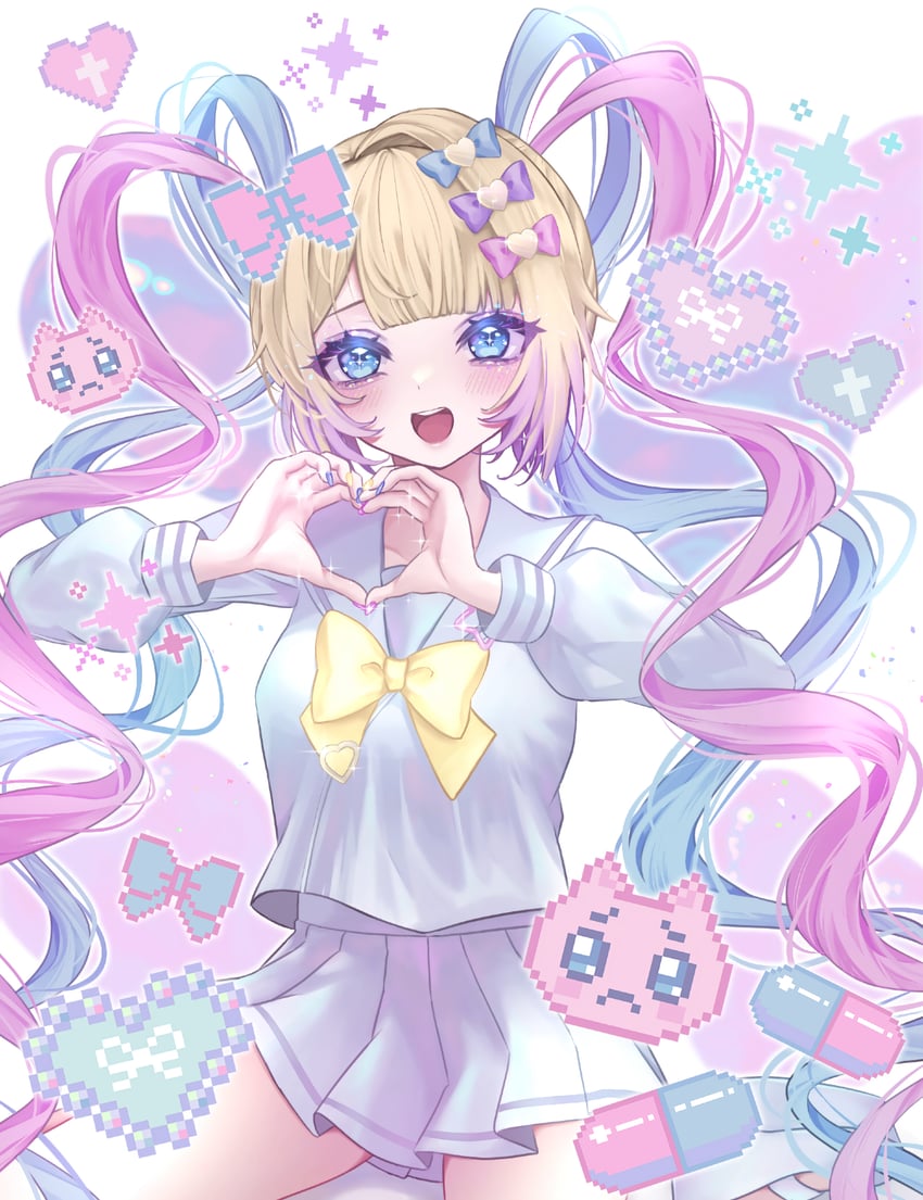 chouzetsusaikawa tenshi-chan and pien cat (needy girl overdose) drawn by hamuhanama