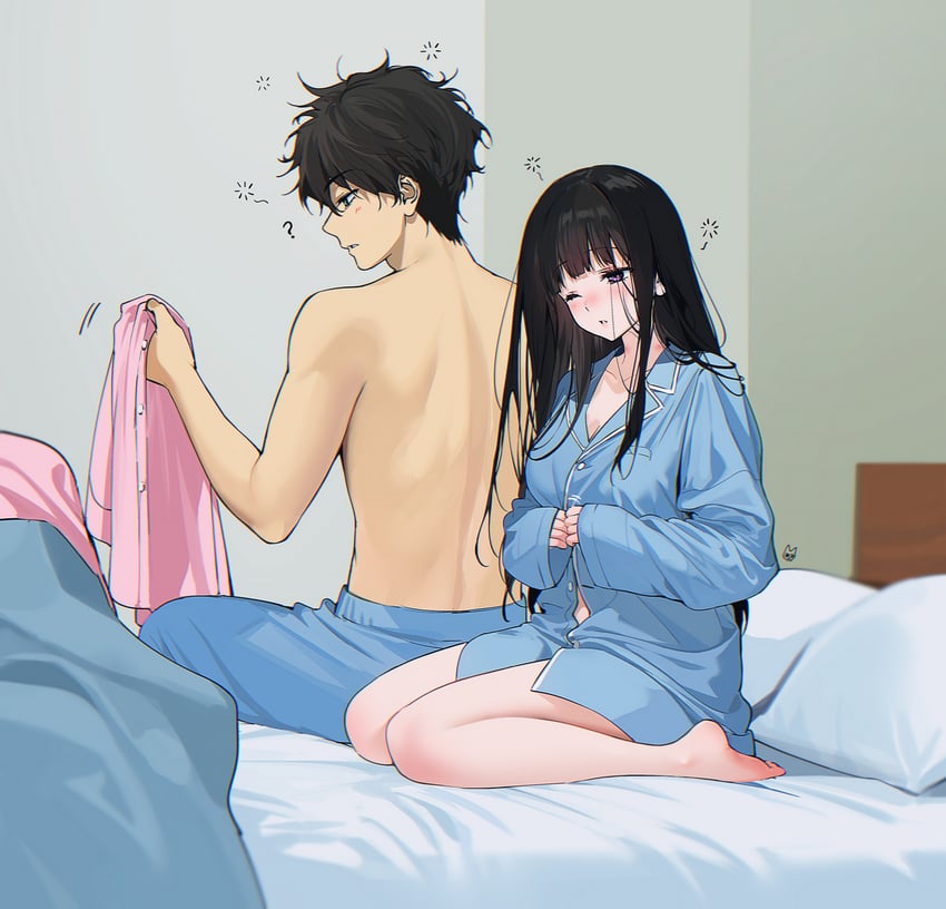 chitanda eru and oreki houtarou (hyouka) drawn by mery_(yangmalgage)