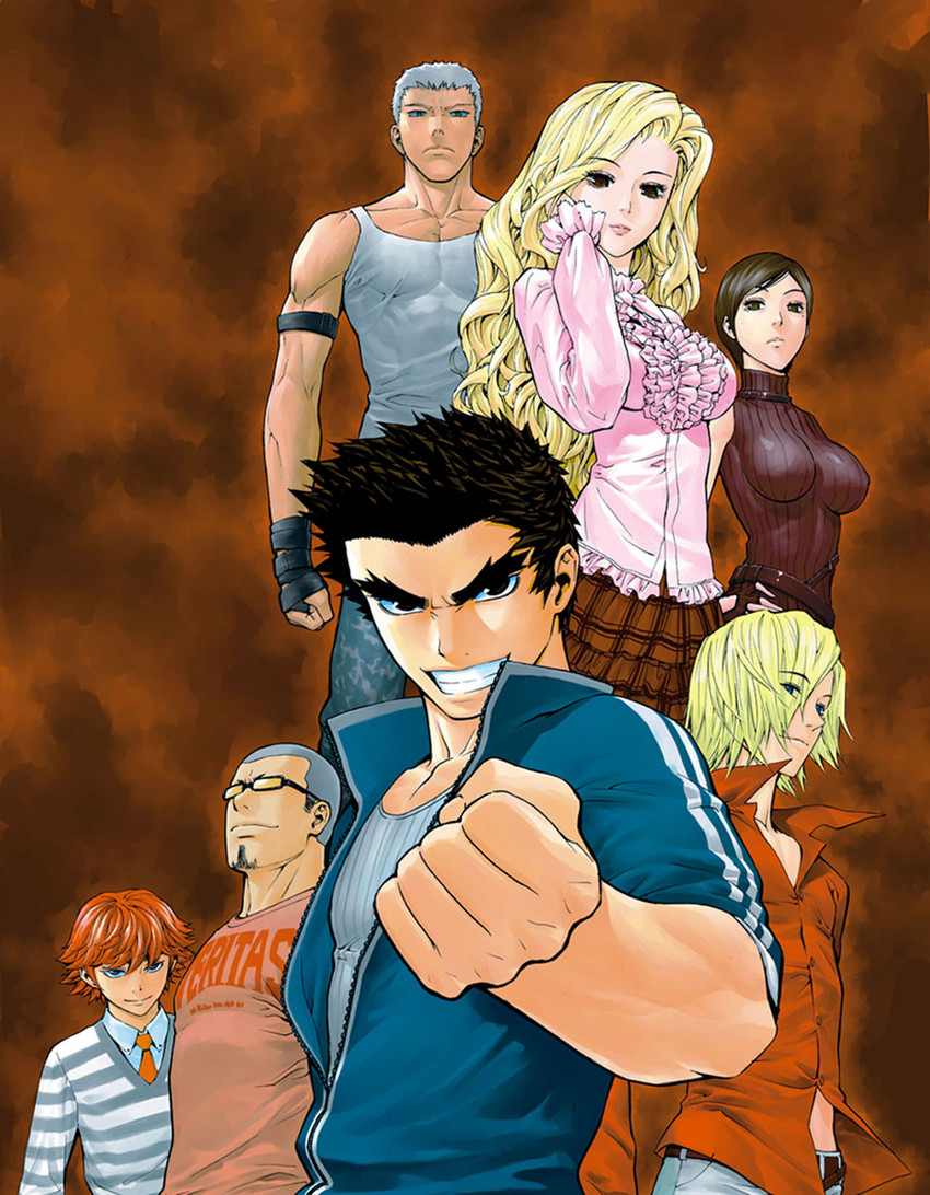 gangryong ma, vera linus, shin jeeha, yu shinra, rud han, and 2 more (veritas) drawn by kim_dong-hoon