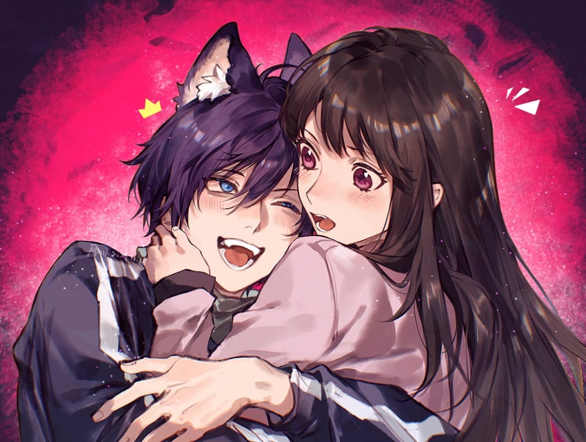 yato and iki hiyori (noragami) drawn by xuchuan