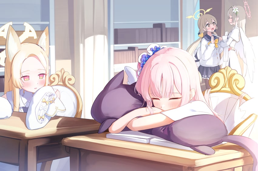 mika, seia, hifumi, and nagisa (blue archive) drawn by daran9