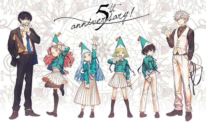coco, qifrey, brushbuddy, olruggio, agott, and 2 more (tongari boushi no atelier) drawn by shirahama_kamome