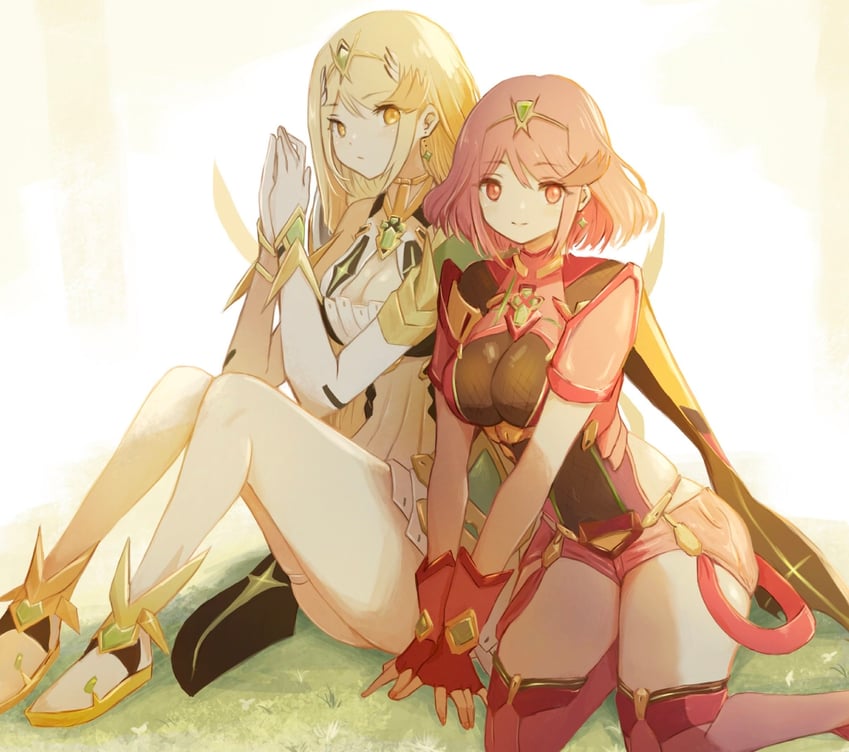 pyra and mythra (xenoblade chronicles and 1 more) drawn by takumi_(user_xmwf4727)