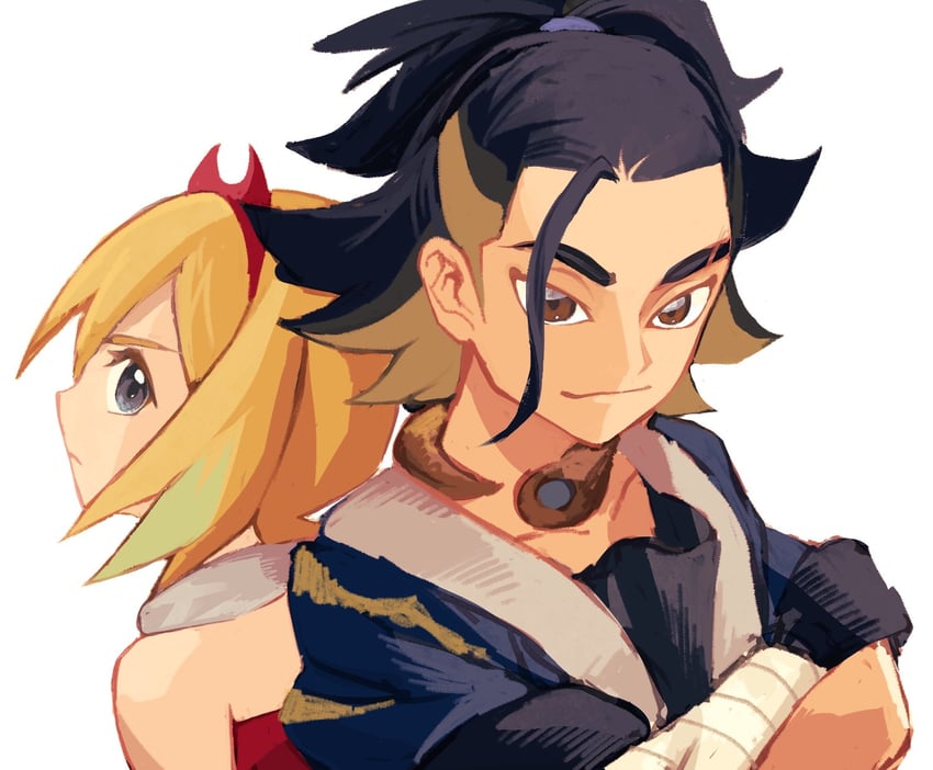 irida and adaman (pokemon and 1 more) drawn by asazaki_(asa_no_yashiki)