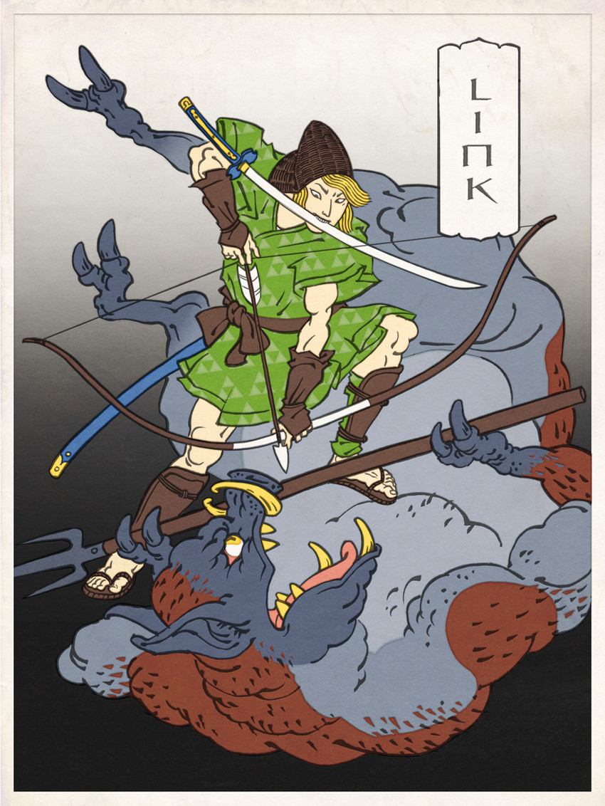 link and ganon (the legend of zelda and 1 more) drawn by jed_henry