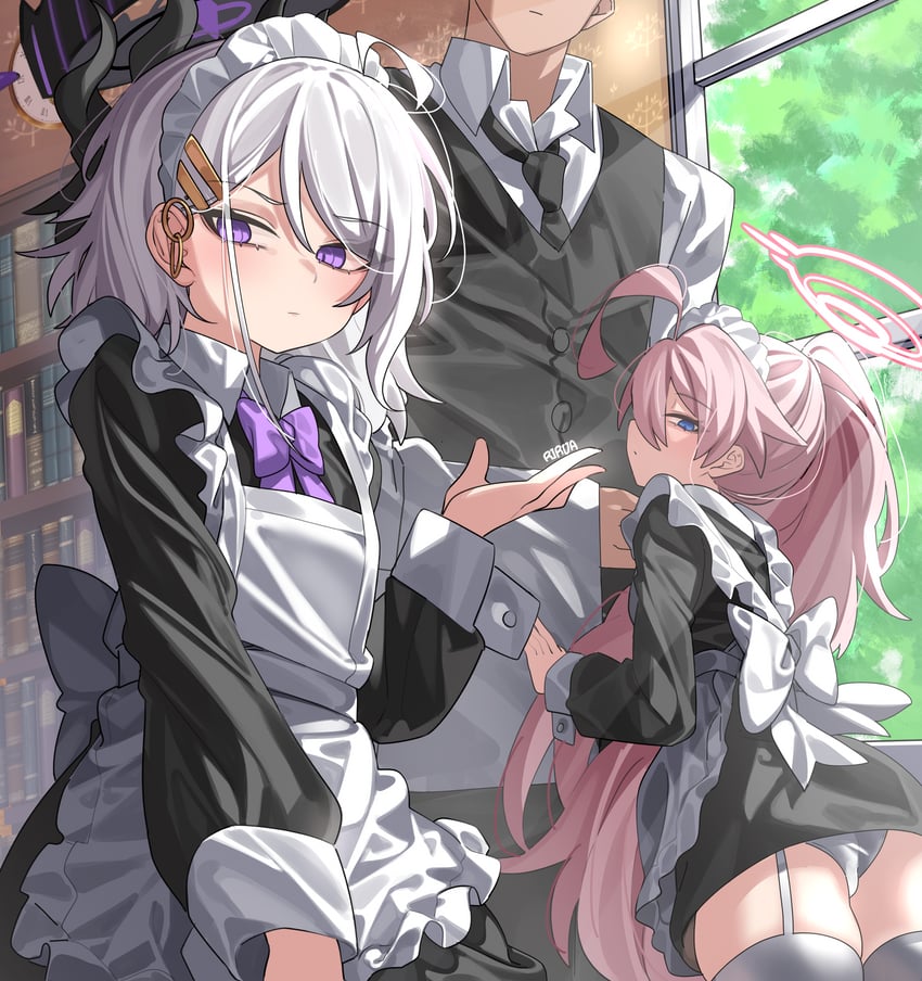 sensei, hina, and hoshino (blue archive) drawn by rirua_(kjom802)