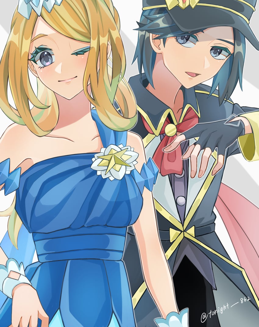 serena and calem (pokemon and 1 more) drawn by rain_(tonight_862)
