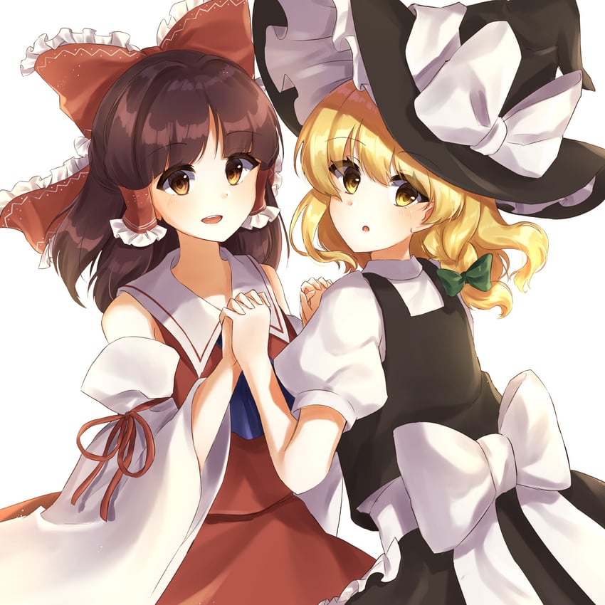 hakurei reimu and kirisame marisa (touhou) drawn by ameria_(artist)