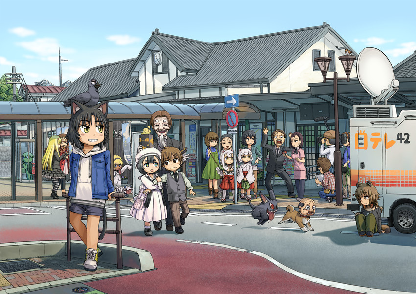 kurona, koma, jorogumo, shishimaru, kappa, and 4 more (neko musume michikusa nikki) drawn by ike_(altitude_attitude)