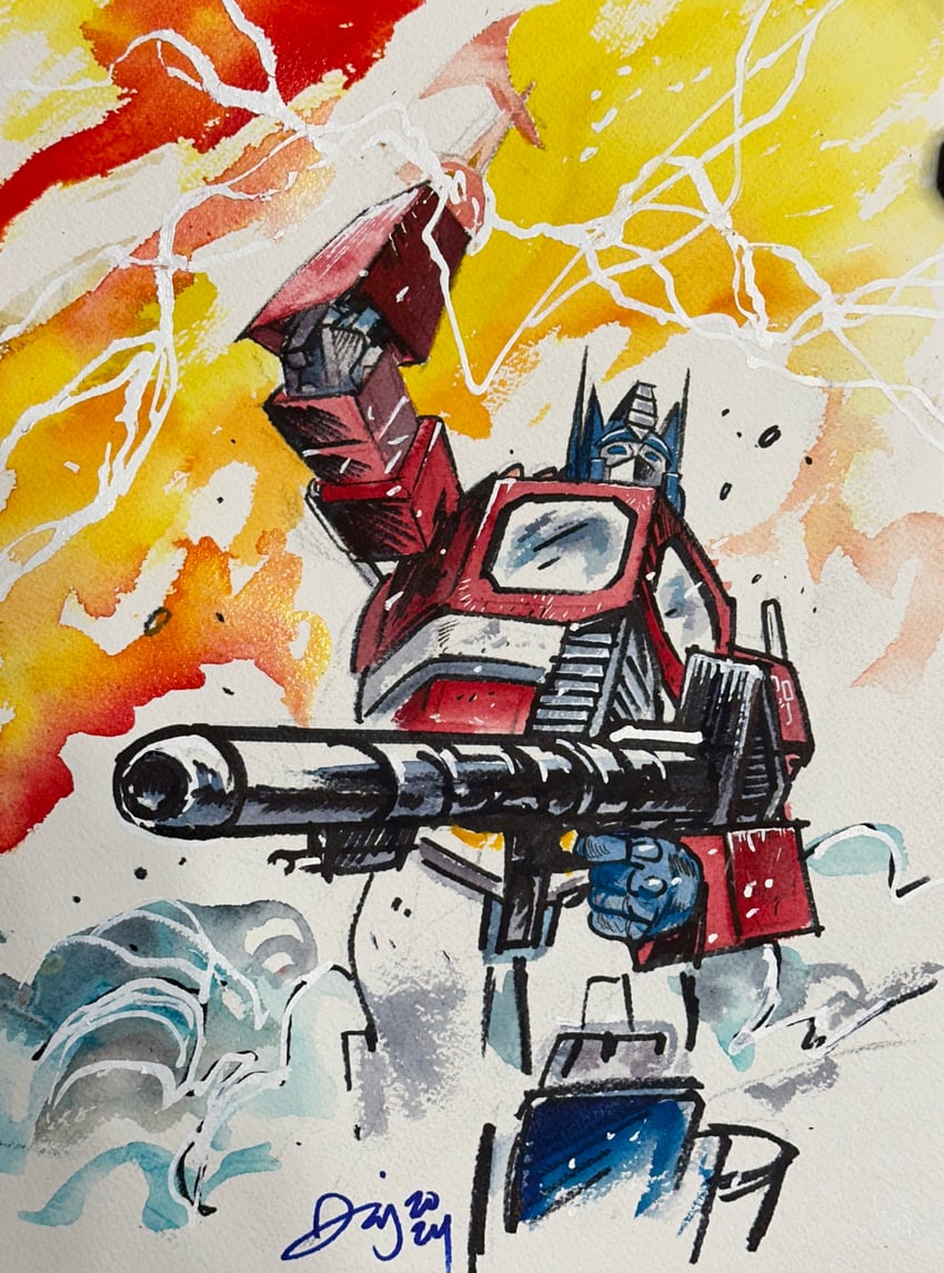 optimus prime (transformers and 1 more) drawn by daniel_warren_johnson