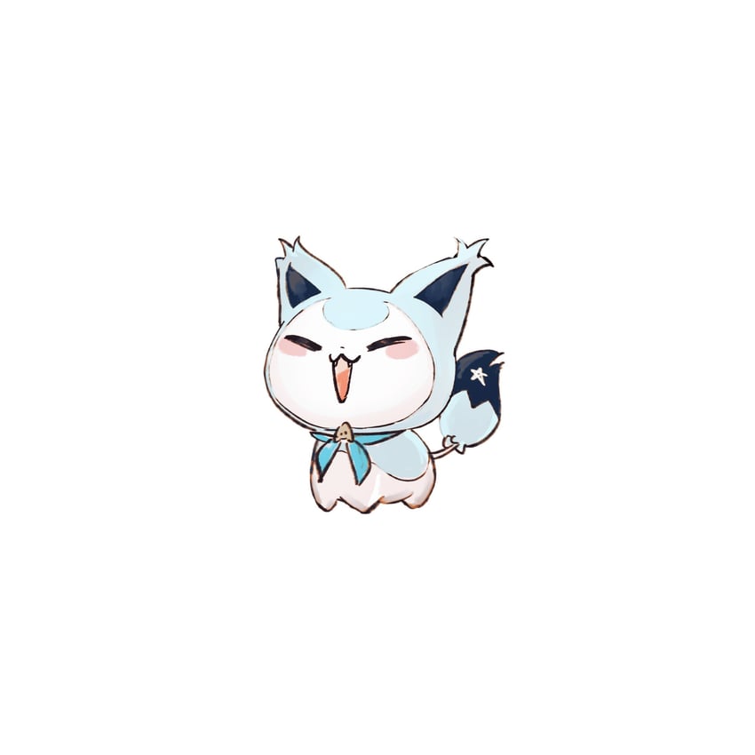 shirakami fubuki and skitty (pokemon and 1 more) drawn by hyde_(tabakko)