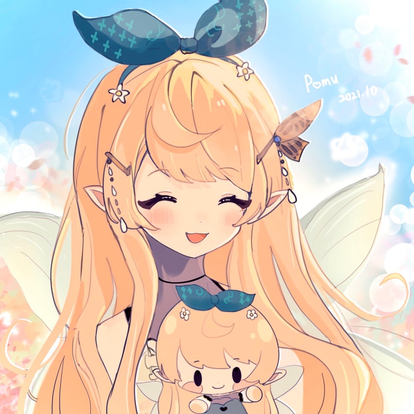 pomu rainpuff (nijisanji and 1 more) drawn by nini_niniko