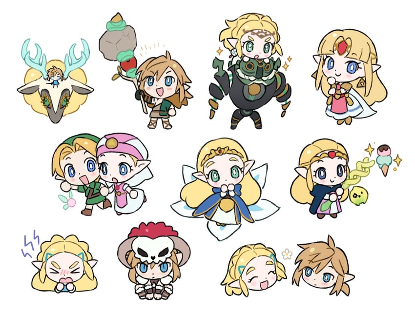 link, princess zelda, young link, navi, young zelda, and 2 more (the legend of zelda and 5 more) drawn by opleillle