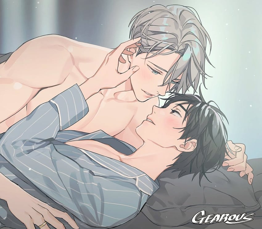 katsuki yuuri and viktor nikiforov (yuri!!! on ice) drawn by gearous