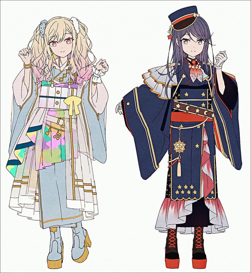tenma saki and hoshino ichika (project sekai) drawn by hakusai_(tiahszld)