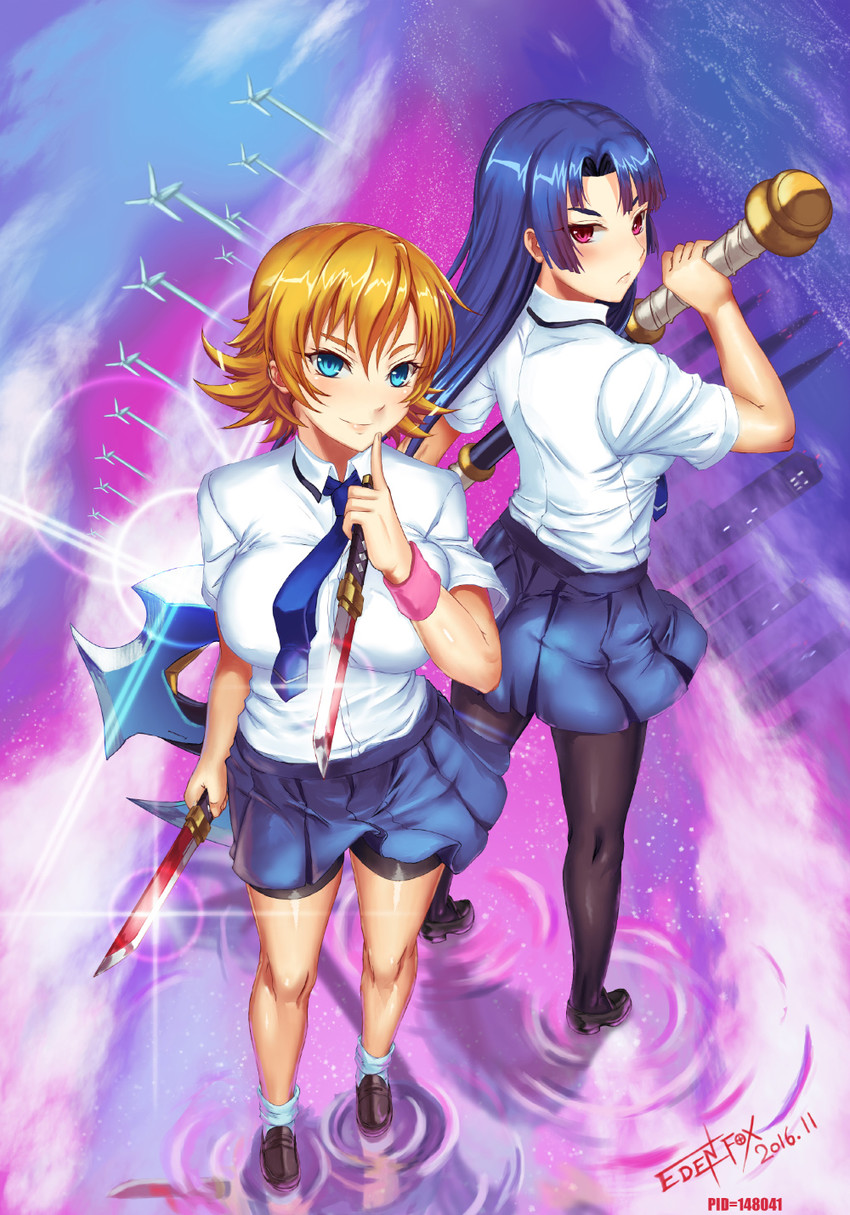 igawa sakura and yatsu murasaki (taimanin and 1 more) drawn by edenfox