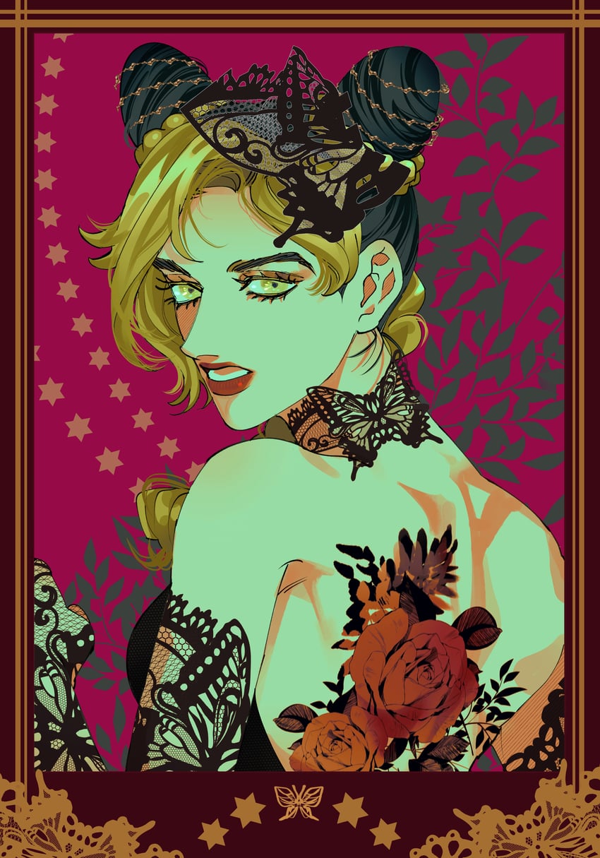 kujo jolyne (jojo no kimyou na bouken and 1 more) drawn by danggo99