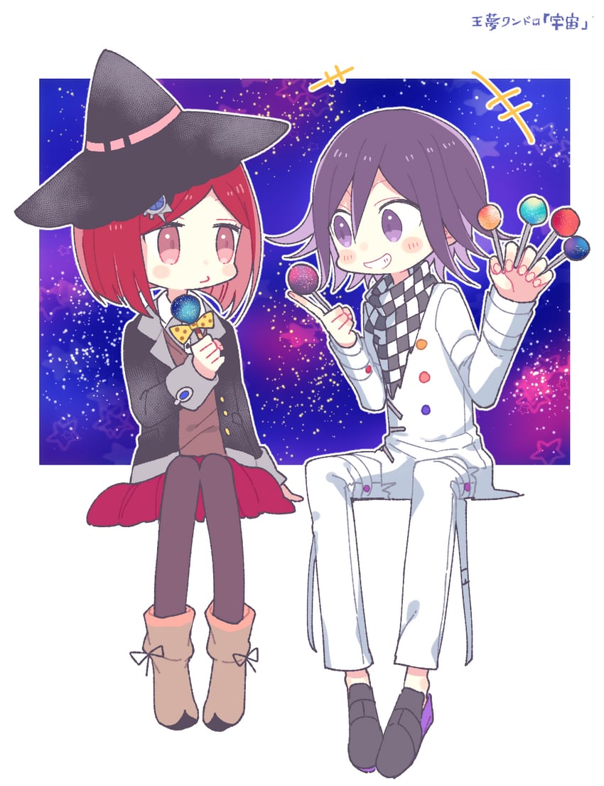 oma kokichi and yumeno himiko (danganronpa and 1 more) drawn by yomoda_(7taizai7bitoku)