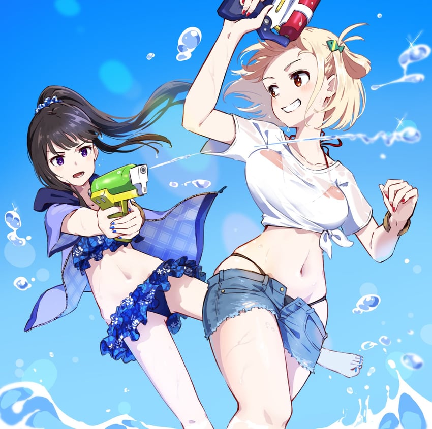 nishikigi chisato and inoue takina (lycoris recoil) drawn by hyoe_(hachiechi)