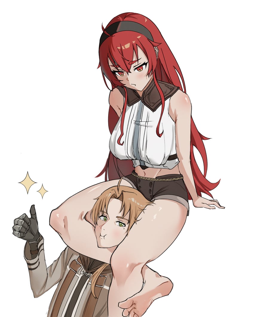 eris greyrat and rudeus greyrat (mushoku tensei) drawn by kaoru_puripuri