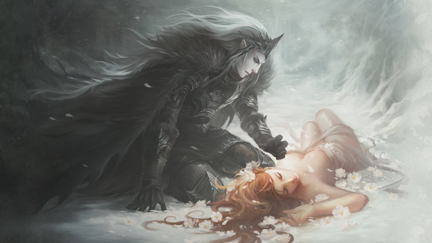 persephone and hades (greek mythology) drawn by sandara