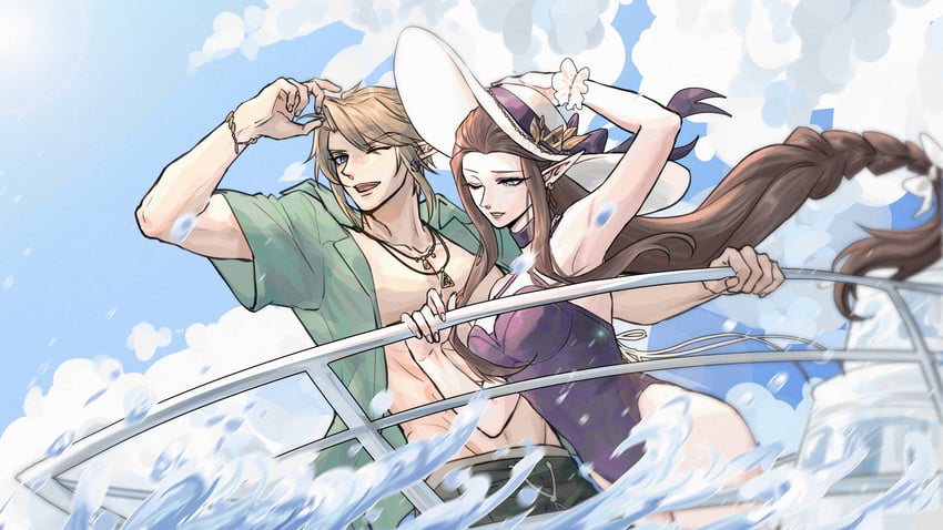 link and princess zelda (the legend of zelda and 1 more) drawn by kurokawa_karasu