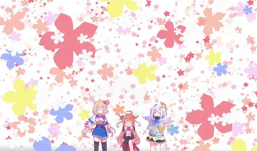 amane kanata, kiryu coco, and akai haato (hololive and 1 more) drawn by osakilo