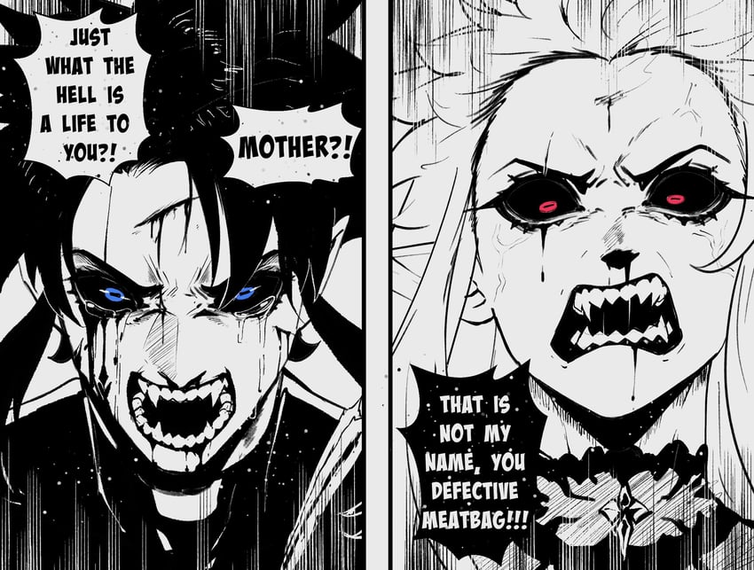 sister almonde, lazarus, and baphomet (original and 1 more) drawn by nyantcha